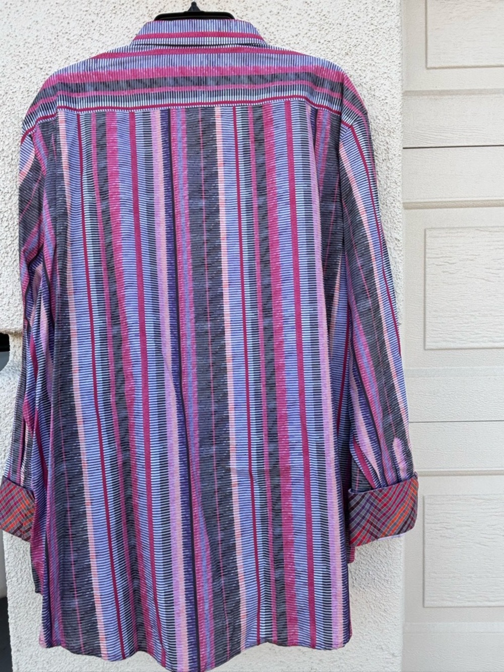 Robert Graham Multicolor Purple & Pink Striped Button-Down Shirt - Picture 4 of 5